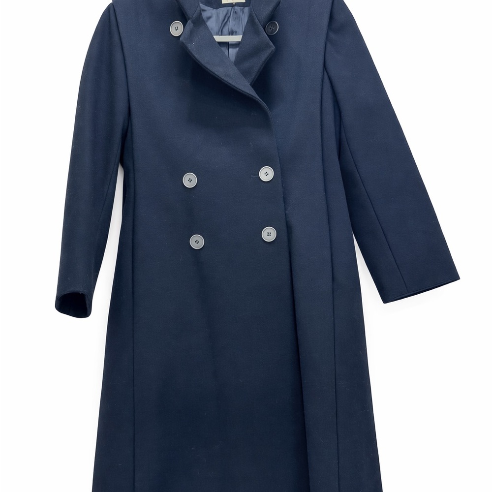 Vintage Central Park International 100% Wool Black Double Breasted Long Coat - Picture 2 of 6